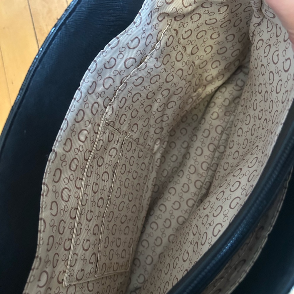 Guess Black Embossed Tote Bag - Picture 2 of 4